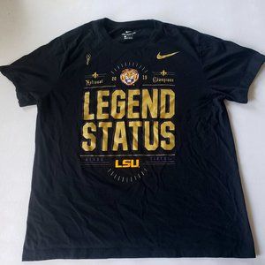 Nike LSU Legend Status 2019 National Champions Short Sleeve Shirt Size L